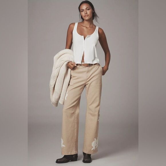 Anthropologie Pants - Anthropologie lace and Striped Pants